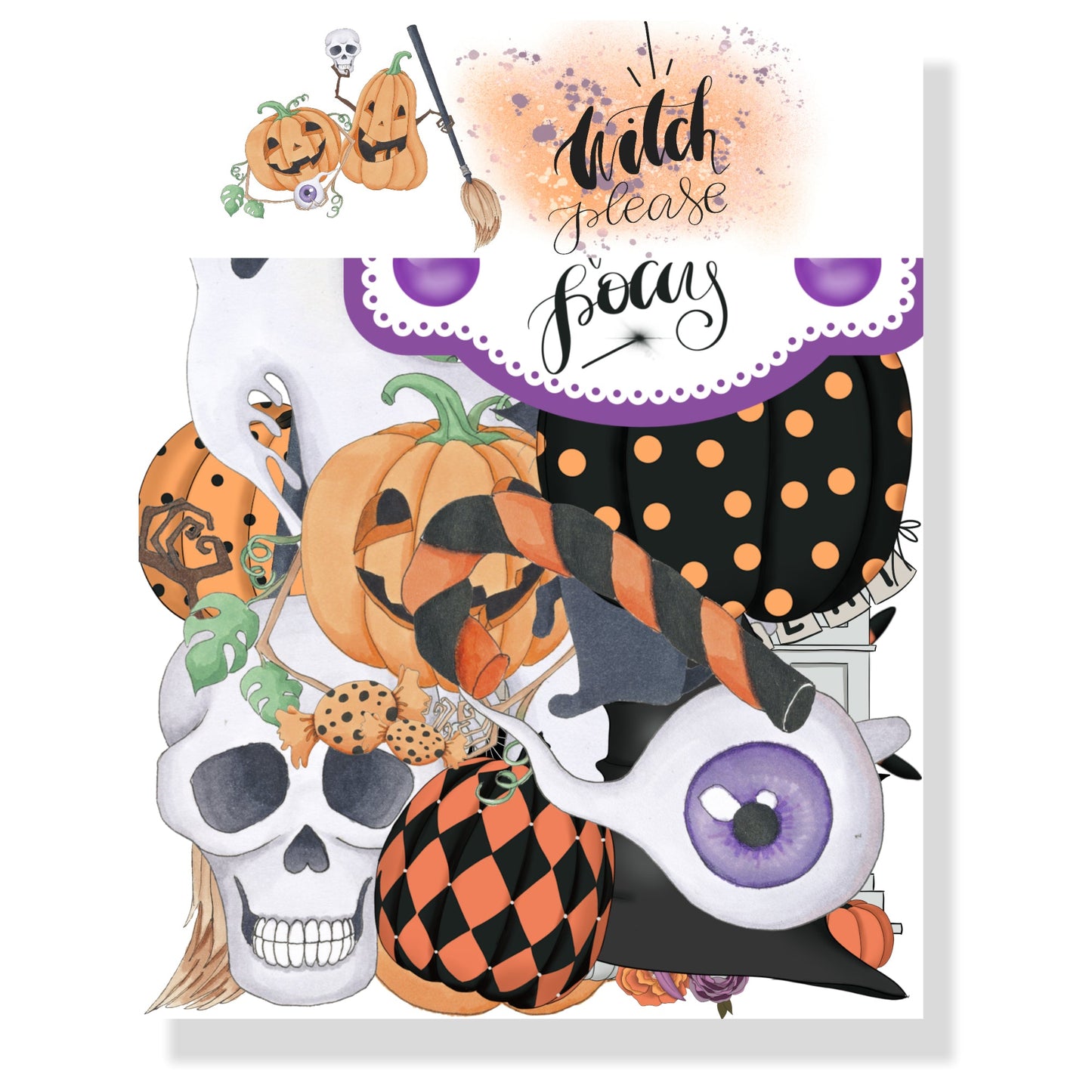Witch, Please! 12 x 12 Scrapbook Paper & Embellishment Kit by SSC Designs - 3 Kits