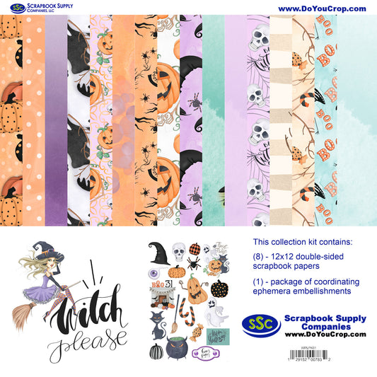 Witch, Please! 12 x 12 Scrapbook Paper & Embellishment Kit by SSC Designs - 3 Kits