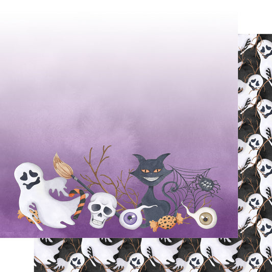 Witch, Please! Collection Creepy Collage 12 x 12 Double-Sided Scrapbook Paper by SSC Designs - 15 Pack