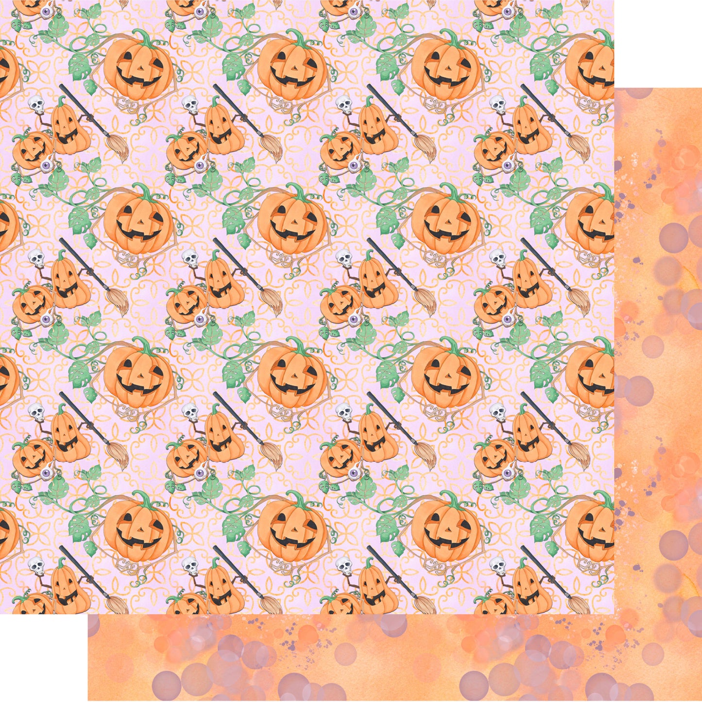 Witch, Please! Collection Pumpkin Parade 12 x 12 Double-Sided Scrapbook Paper by SSC Designs - 15 Pack