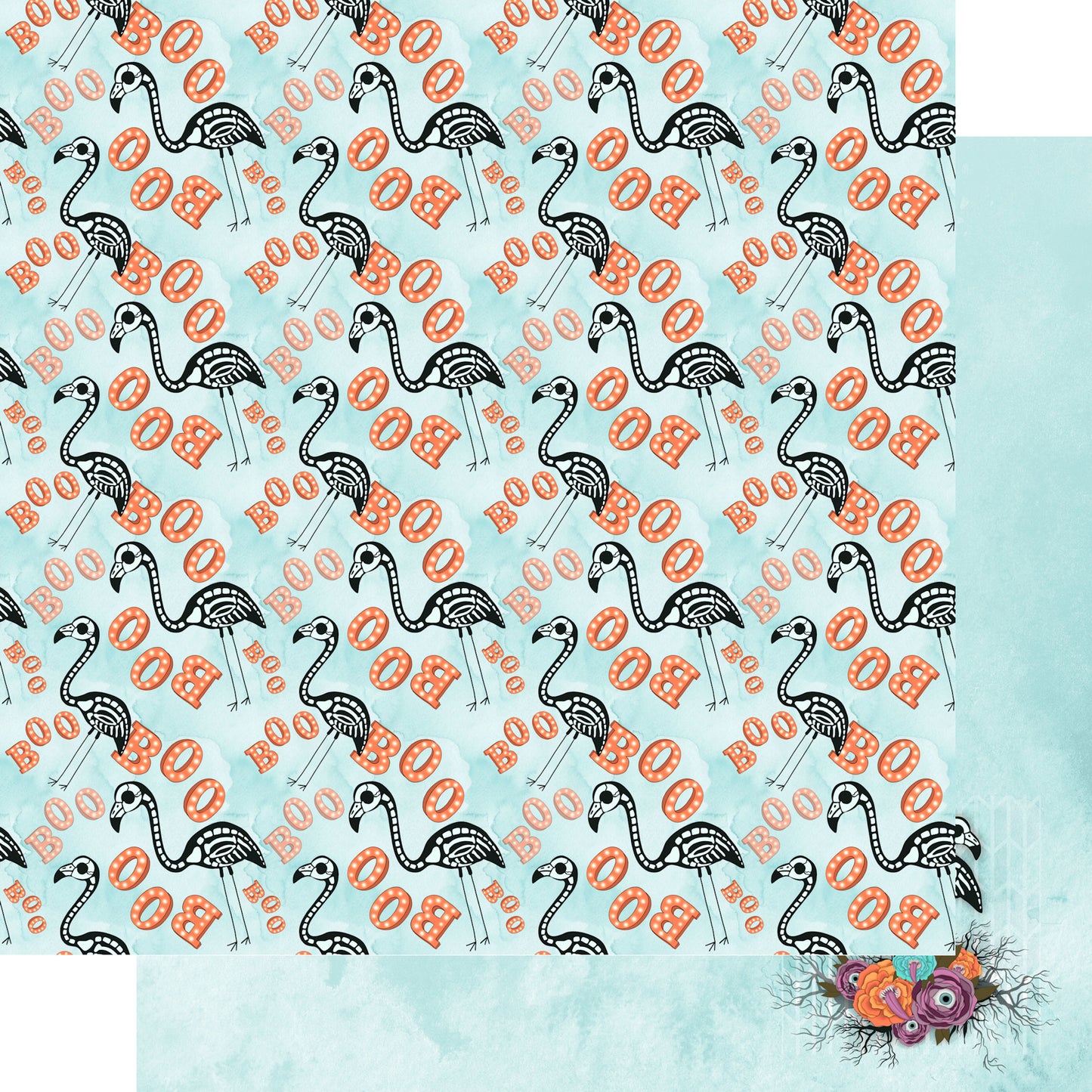 Witch, Please! Collection Frightful Flamingos 12 x 12 Double-Sided Scrapbook Paper by SSC Designs - 15 Pack