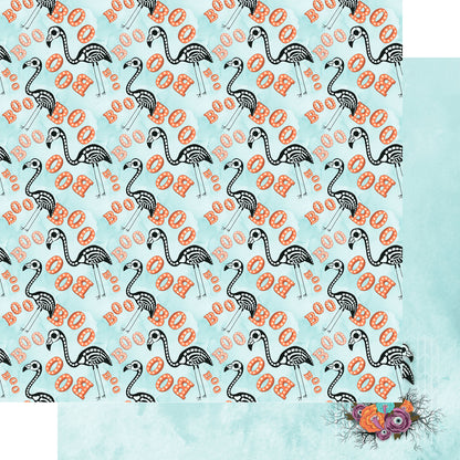 Witch, Please! Collection Frightful Flamingos 12 x 12 Double-Sided Scrapbook Paper by SSC Designs - 15 Pack