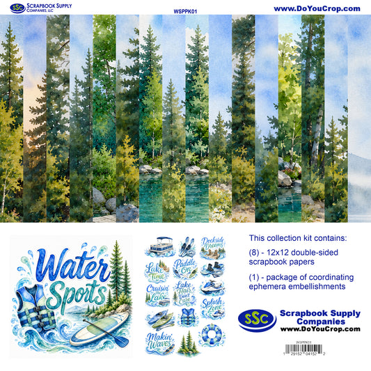 Water Sports 12 x 12 Scrapbook Paper & Embellishment Kit by SSC Designs - 3 Kits
