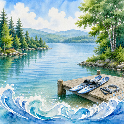 Water Sports Collection Water Ski Weekend 12 x 12 Double-Sided Scrapbook Paper by SSC Designs - 15 Pack
