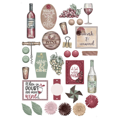 Wine Time 12 x 12 Scrapbook Paper & Embellishment Kit by SSC Designs - 3 Kits