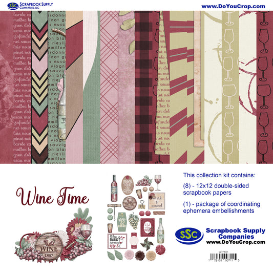 Wine Time 12 x 12 Scrapbook Paper & Embellishment Kit by SSC Designs - 3 Kits