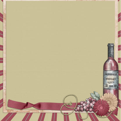 Wine Time Collection Corked 12 x 12 Double-Sided Scrapbook Paper by SSC Designs - 15 Pack