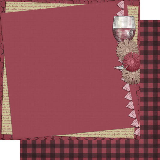 Wine Time Collection Uncorked 12 x 12 Double-Sided Scrapbook Paper by SSC Designs - 15 Pack