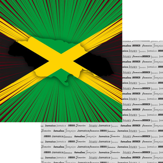 World Traveler Collection Jamaica Flag 12 x 12 Double-Sided Scrapbook Paper by SSC Designs - 15 Pack