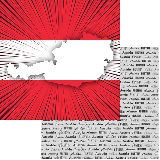 World Traveler Collection Austria Flag 12 x 12 Double-Sided Scrapbook Paper by SSC Designs