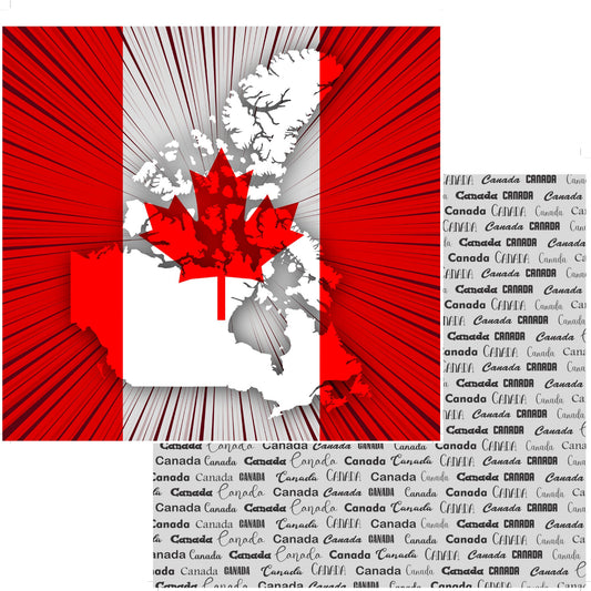 World Traveler Collection Canada Flag 12 x 12 Double-Sided Scrapbook Paper by SSC Designs