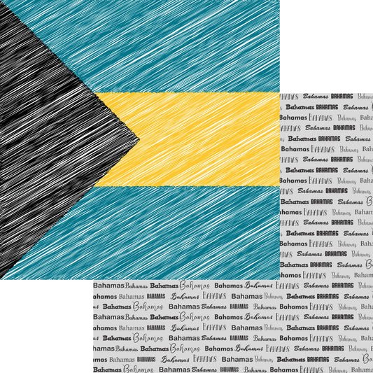World Traveler Collection Bahamas Flag 12 x 12 Double-Sided Scrapbook Paper by SSC Designs