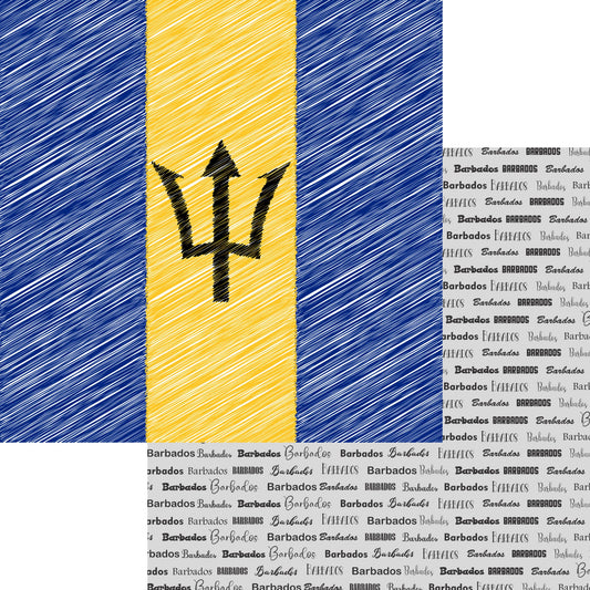 World Traveler Collection Barbados Flag 12 x 12 Double-Sided Scrapbook Paper by SSC Designs