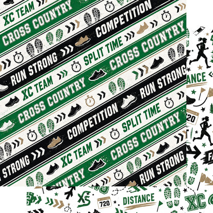 Cross Country Collection Split Time 12 x 12 Double-Sided Scrapbook Paper by SSC Designs