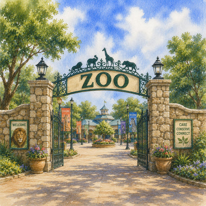 Zoo Adventures Collection Day at the Zoo 12 x 12 Double-Sided Scrapbook Paper by SSC Designs - 15 Pack