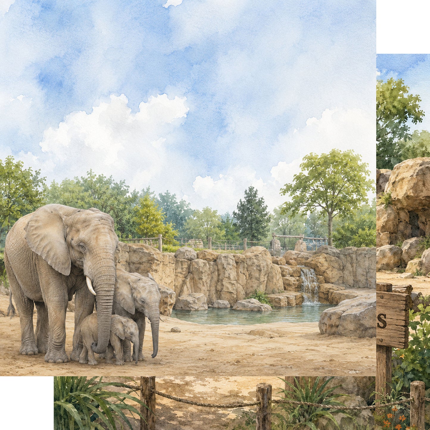 Zoo Adventures 12 x 12 Scrapbook Paper & Embellishment Kit by SSC Designs - 3 Kits