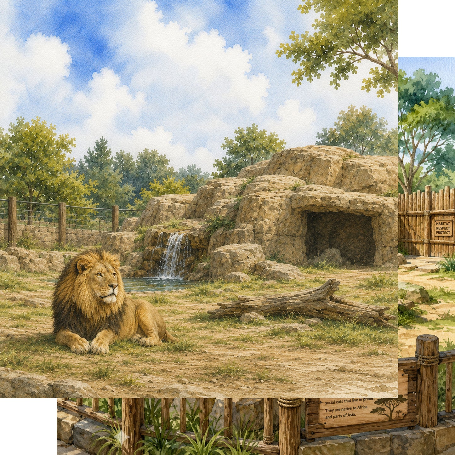 Zoo Adventures Collection Roar and Explore 12 x 12 Double-Sided Scrapbook Paper by SSC Designs - 15 Pack