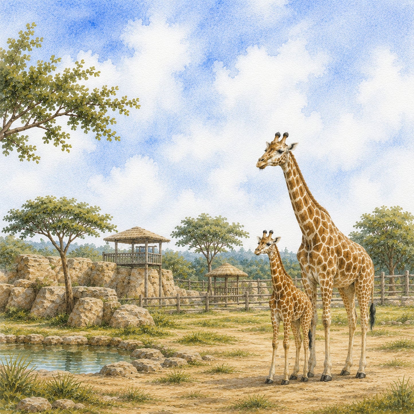 Zoo Adventures Collection Giraffe Encounters 12 x 12 Double-Sided Scrapbook Paper by SSC Designs - 15 Pack