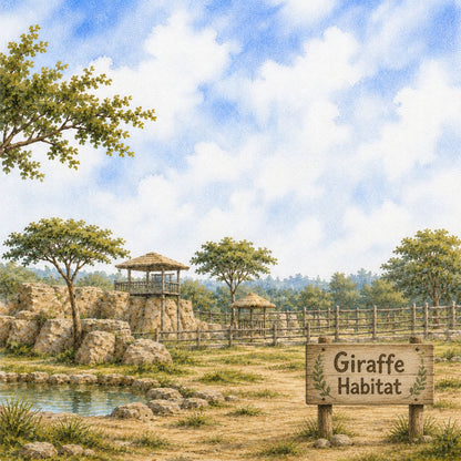Zoo Adventures Collection Giraffe Encounters 12 x 12 Double-Sided Scrapbook Paper by SSC Designs - 15 Pack