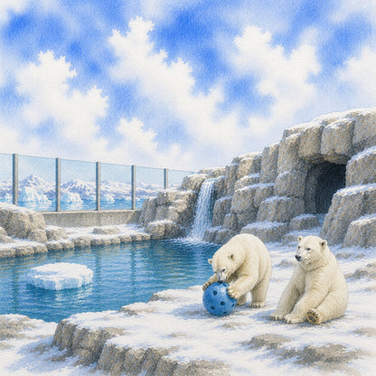 Zoo Adventures Collection Polar Bear Plunge 12 x 12 Double-Sided Scrapbook Paper by SSC Designs - 15 Pack