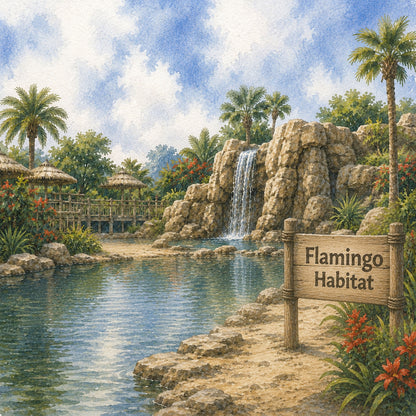 Zoo Adventures Collection Flamingo Habitat 12 x 12 Double-Sided Scrapbook Paper by SSC Designs - 15 Pack