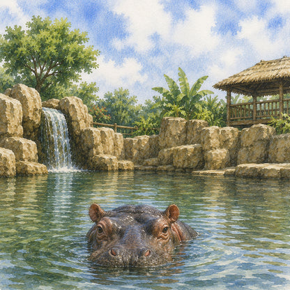 Zoo Adventures Collection Hippo Haven 12 x 12 Double-Sided Scrapbook Paper by SSC Designs - 15 Pack