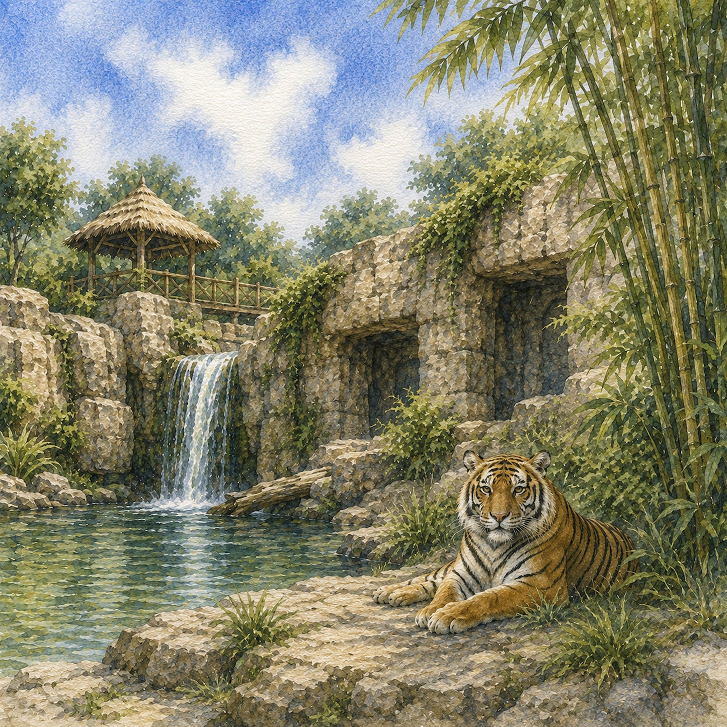 Zoo Adventures Collection Eye of the Tiger 12 x 12 Double-Sided Scrapbook Paper by SSC Designs - 15 Pack