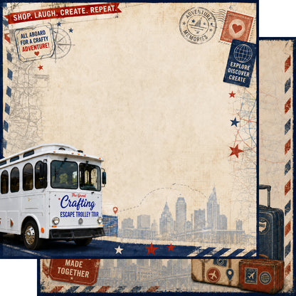 Shop Hop Trolley 12 x 12 Double-Sided Scrapbook Paper by SSC Designs - Pack of 160