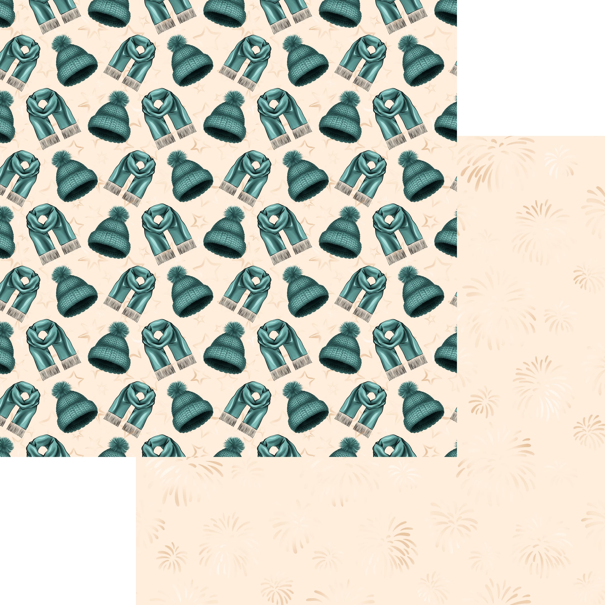 Phantasia Design's Snow Business Collection Winter Gear 12 x 12 Double-Sided Scrapbook Paper - 15 Pack