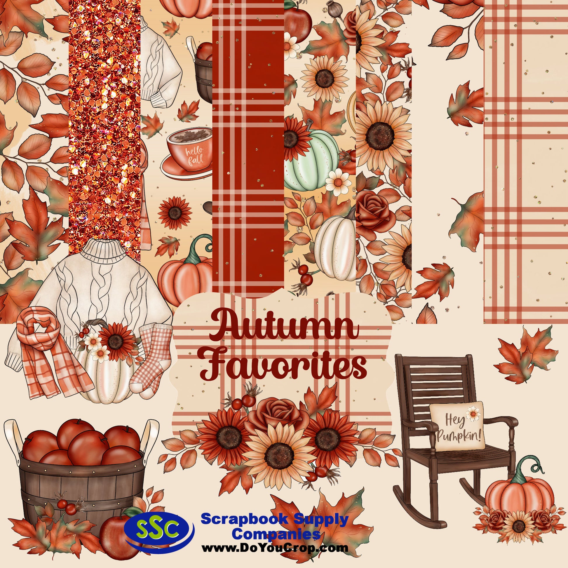 Gaynor Carradice's Autumn Favorites 12 x 12 Scrapbook Paper Pack & Embellishment Kit - 3 Kits