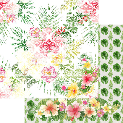 Aloha, Hawaii Collection Hawaiian Hibiscus 12 x 12 Double-Sided Scrapbook Paper - 15 Pack