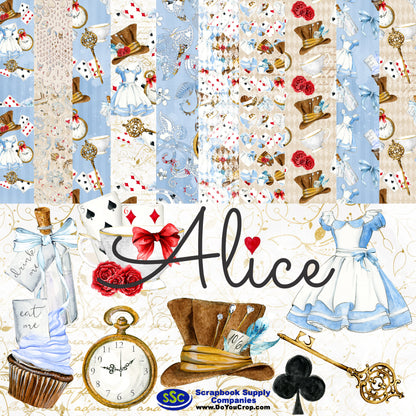 Frou Frou's Alice 12 x 12 Scrapbook Paper Pack & Embellishment Kit - 3 Kits