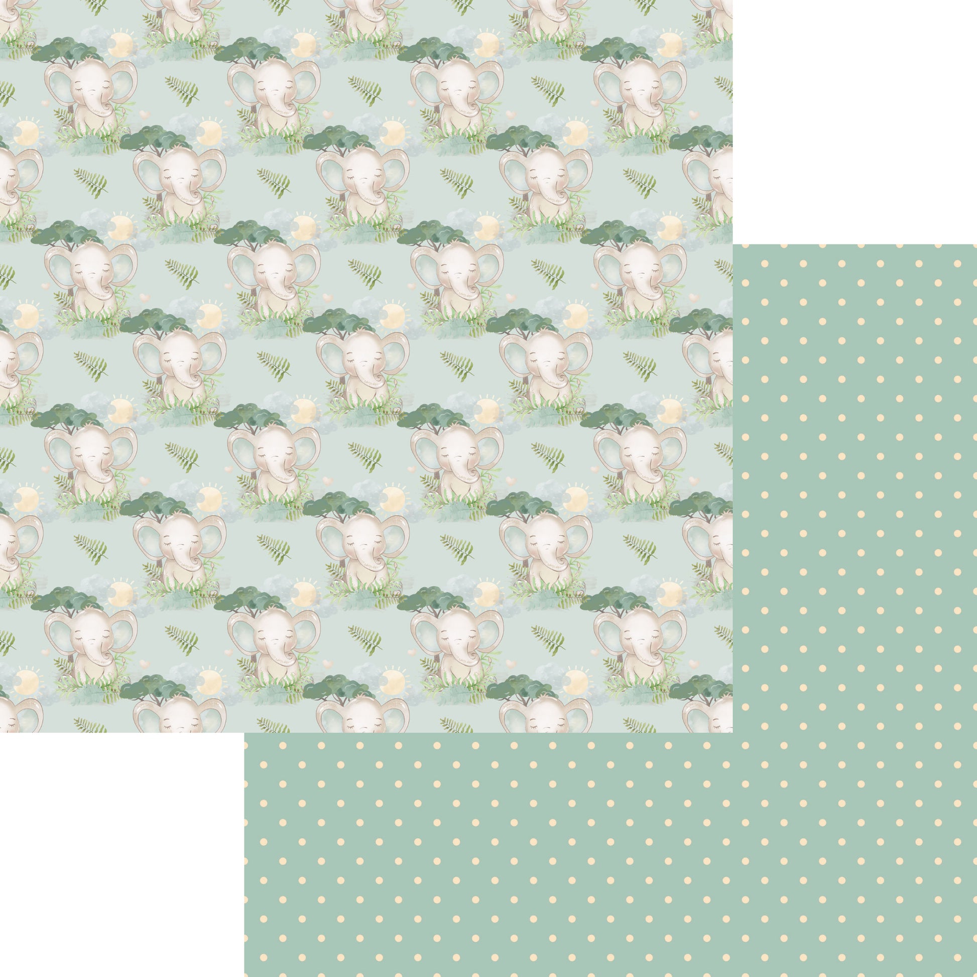 Baby Elephants Collection Cutie Pie 12 x 12 Double-Sided Scrapbook Paper - 15 Pack