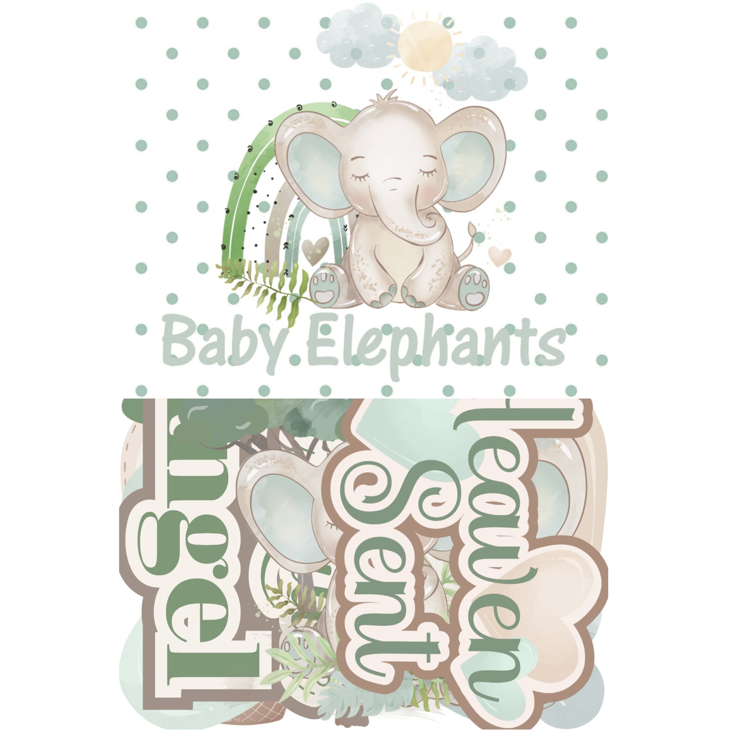 Baby Elephants Collection Laser Cut Ephemera Embellishments - 3 Packs