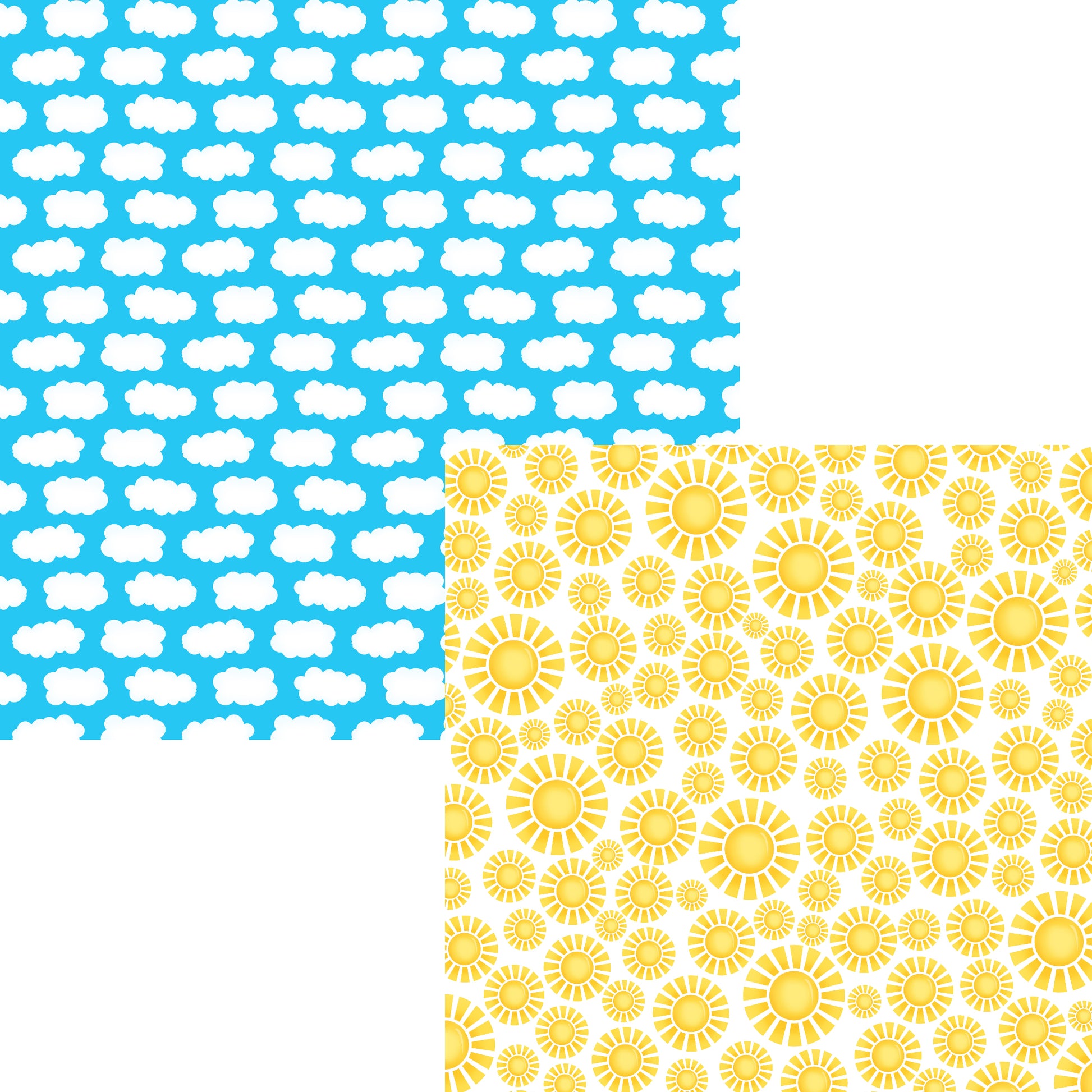 Bounce House Collection Blue Skies & Sunshine 12 x 12 Double-Sided Scrapbook Paper - 15 Pack