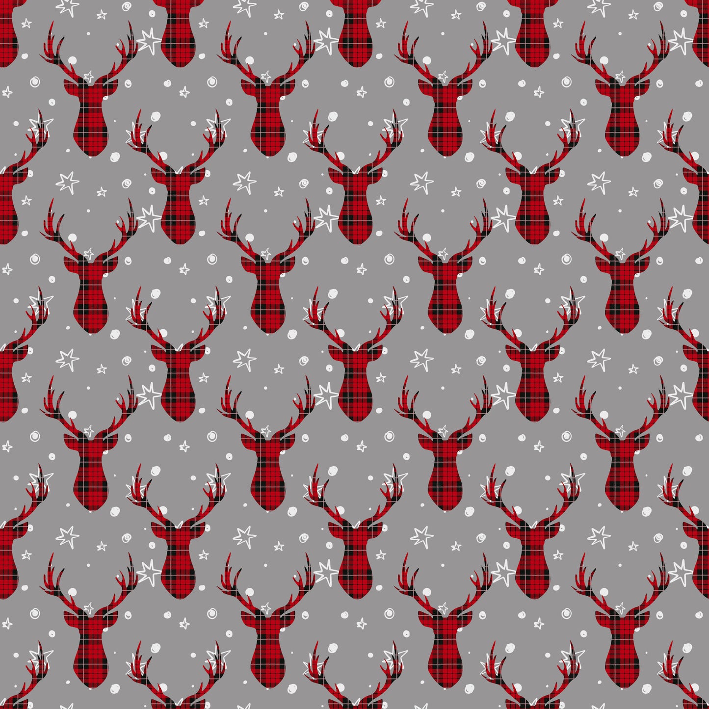 Buffalo Plaid Christmas Collection Reindeer 12 x 12 Double-Sided Scrapbook Paper - 15 Pack