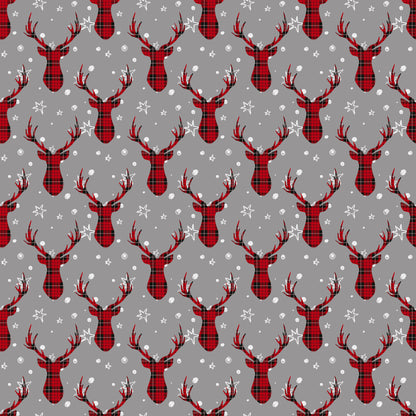 Buffalo Plaid Christmas Collection Reindeer 12 x 12 Double-Sided Scrapbook Paper - 15 Pack