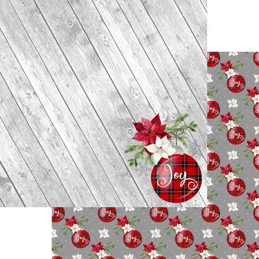 Buffalo Plaid Christmas Collection Joy 12 x 12 Double-Sided Scrapbook Paper - 15 Pack
