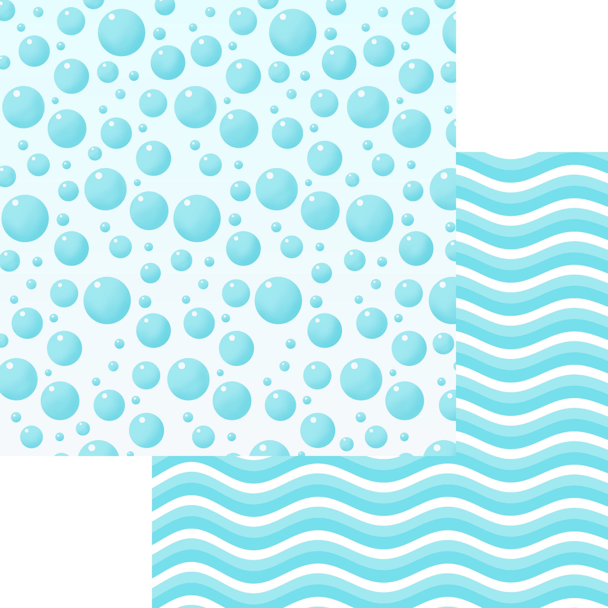 Bathtub Time Boy Collection Bubbles 12 x 12 Double-Sided Scrapbook Paper - 15 Pack