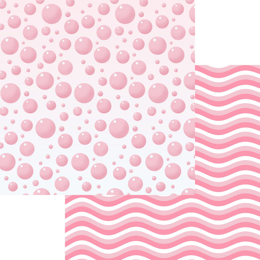 Bathtub Time Girl Collection Bubbles 12 x 12 Double-Sided Scrapbook Paper - 15 Pack