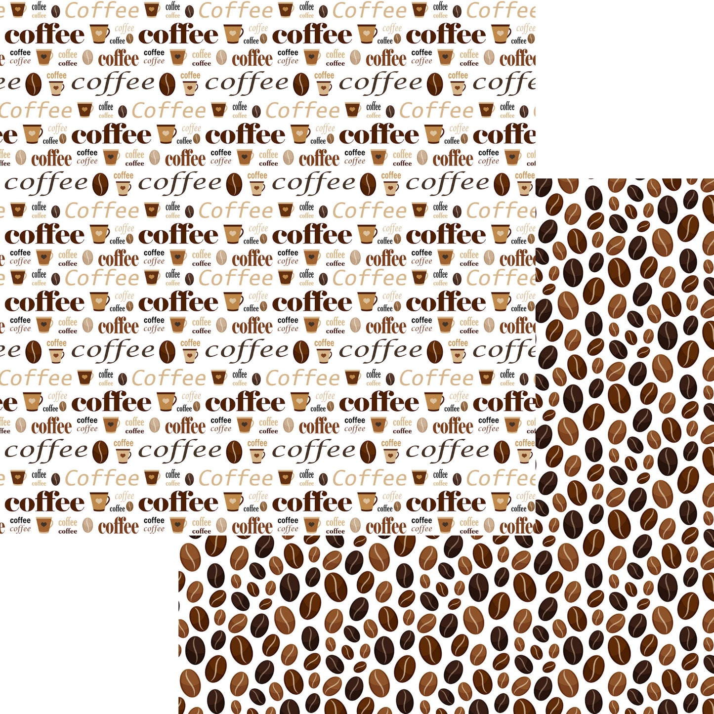 Coffee Lover Collection Oh Beans 12 x 12 Double-Sided Scrapbook Paper by SSC Designs - 15 Pack