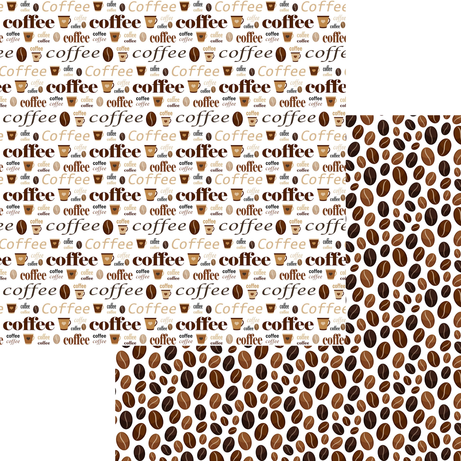 Coffee Lover Collection Oh Beans 12 x 12 Double-Sided Scrapbook Paper by SSC Designs - 15 Pack