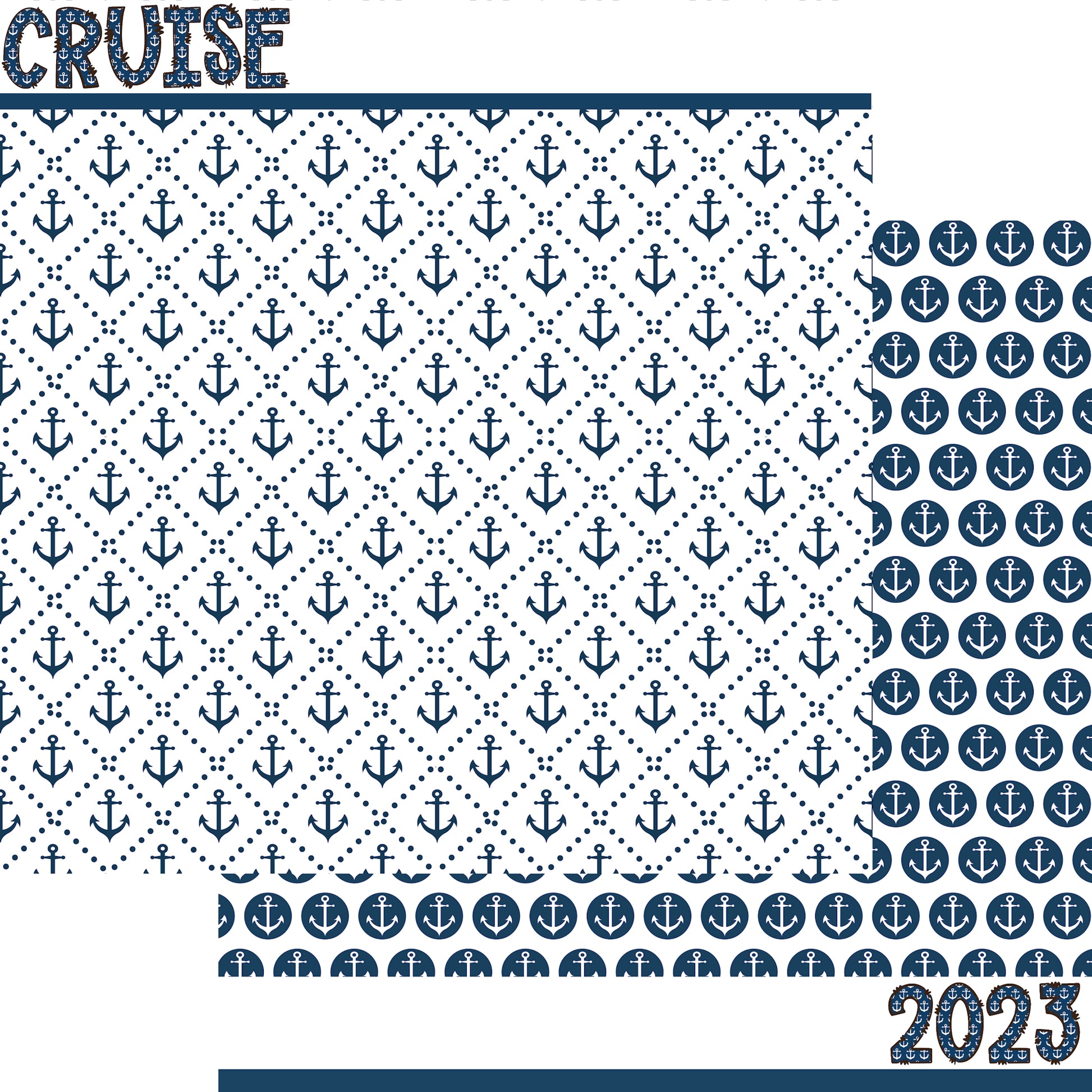 Cruise Collection Cruise 2023 12 x 12 Double-Sided Scrapbook Paper - 15 Pack