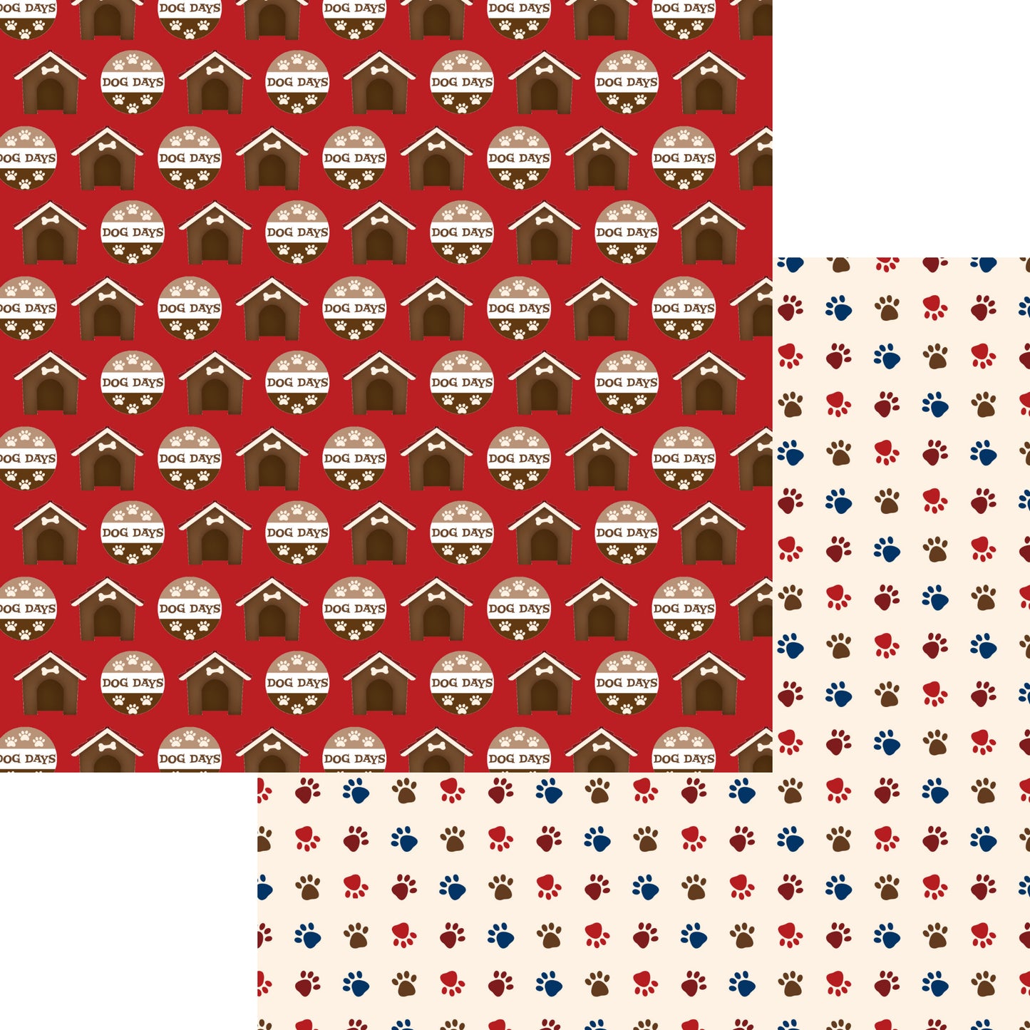 Dog Days Collection Dog Days 12 x 12 Double-Sided Scrapbook Paper by SSC Designs - 15 Pack