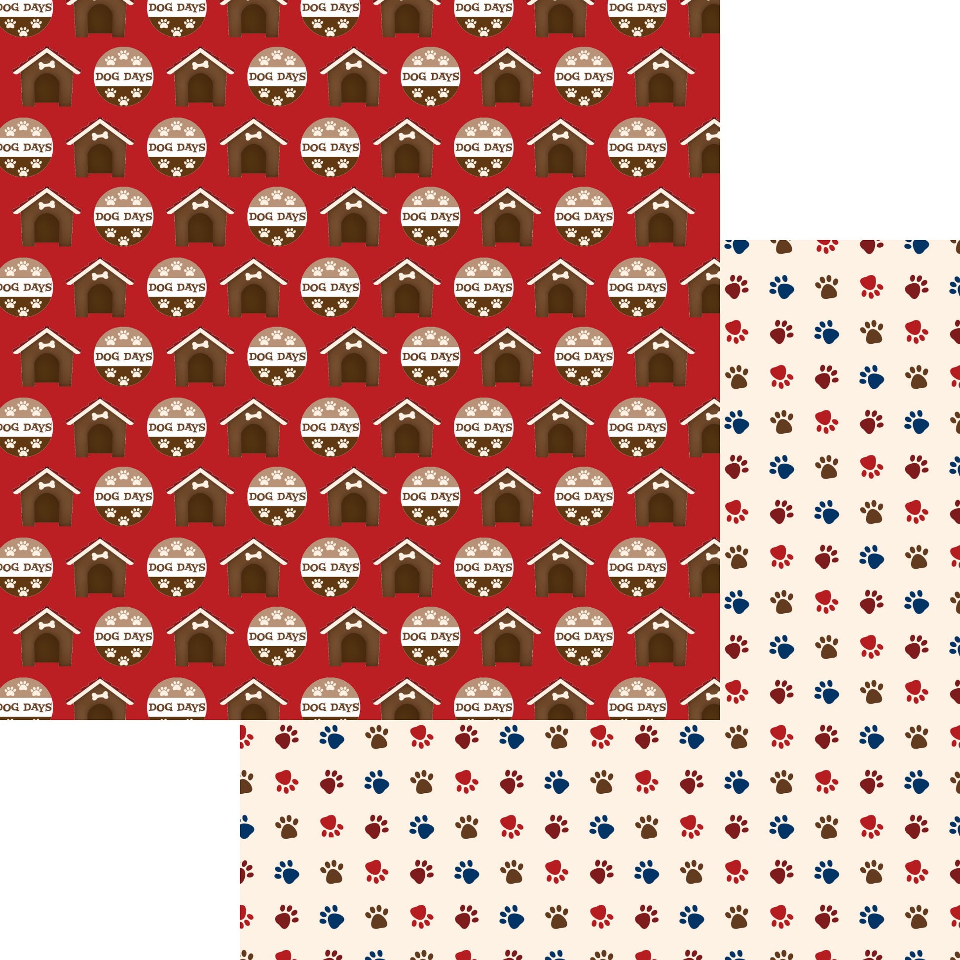 Dog Days Collection Dog Days 12 x 12 Double-Sided Scrapbook Paper by SSC Designs - 15 Pack