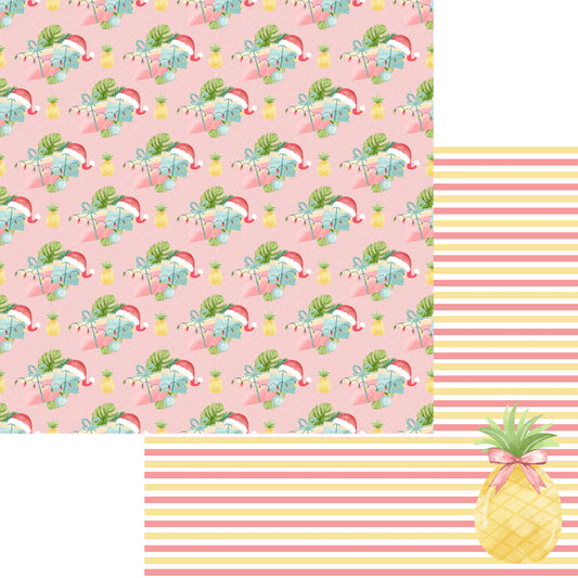 Flamingo Christmas Collection Pineapple Delight 12 x 12 Double-Sided Scrapbook Paper - 15 Pack