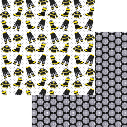 Occupation Collection Firefighter Uniform 12 x 12 Double-Sided Scrapbook Paper by SSC Designs - 15 Pack