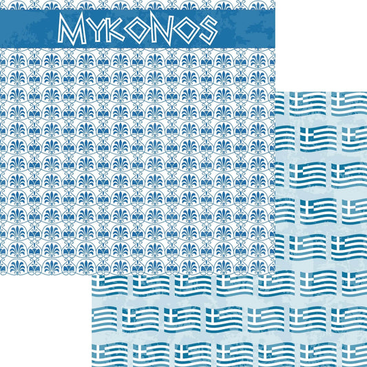 Greece Collection Mykonos 12 x 12 Double-Sided Scrapbook Paper by SSC Designs - 15 Pack