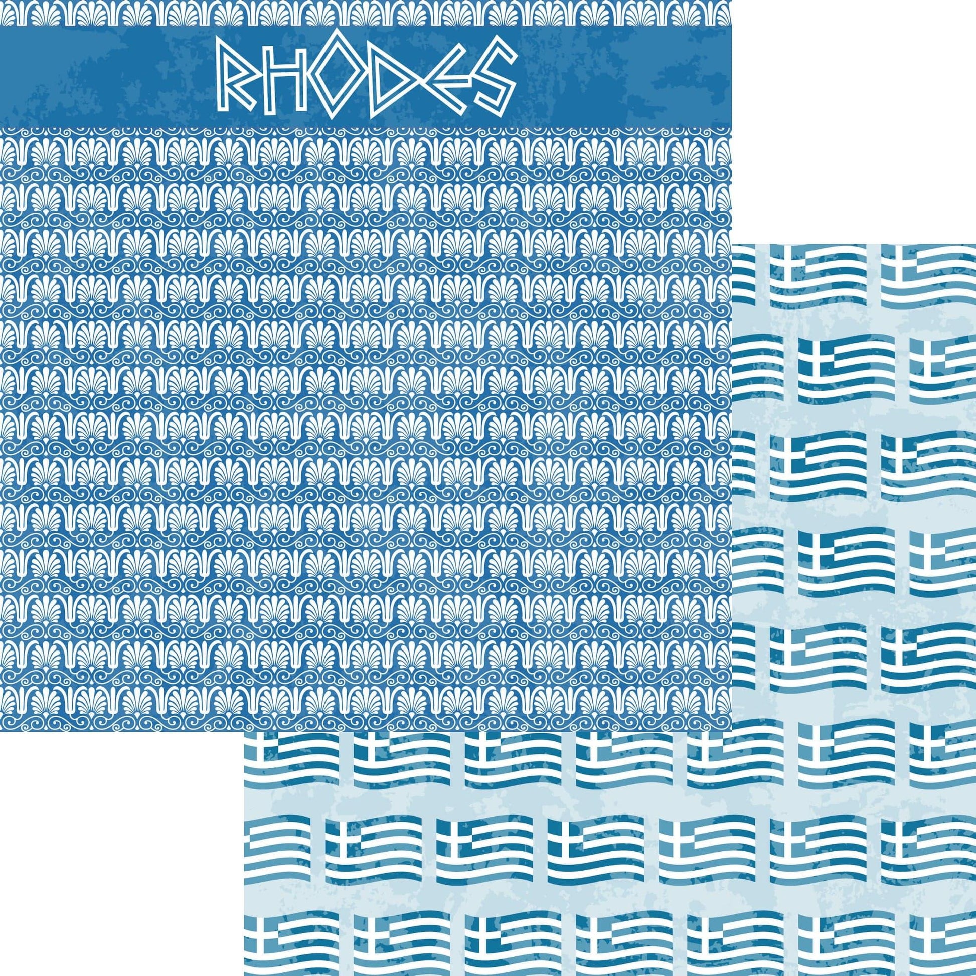 Greece Collection Rhodes 12 x 12 Double-Sided Scrapbook Paper by SSC Designs - 15 Pack