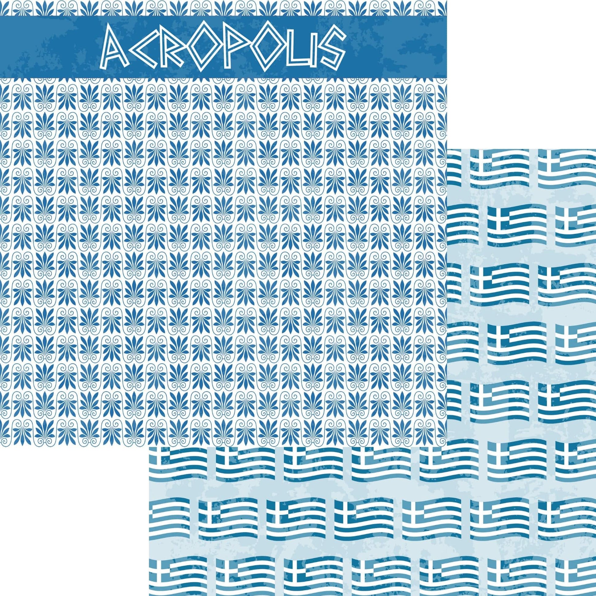 Greece Collection Acropolis 12 x 12 Double-Sided Scrapbook Paper by SSC Designs - 15 Pack